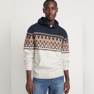 Old Navy Men's Crewneck Sweater - Navy, White, Brown